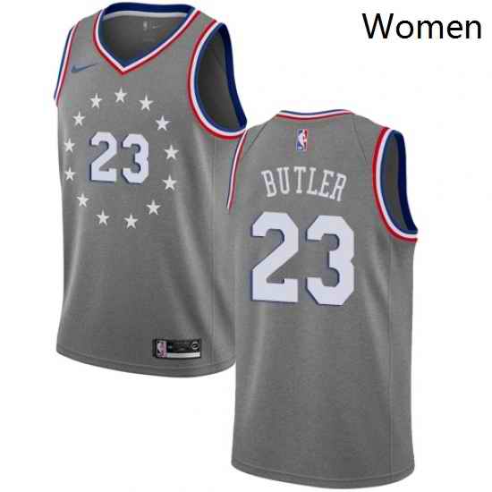 Womens Nike Philadelphia 76ers 23 Jimmy Butler Swingman Gray NBA Jersey City Edition